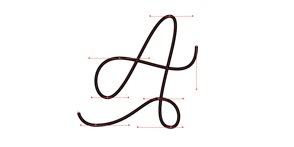 The Letter 'A' vectored in Adobe Illustrator