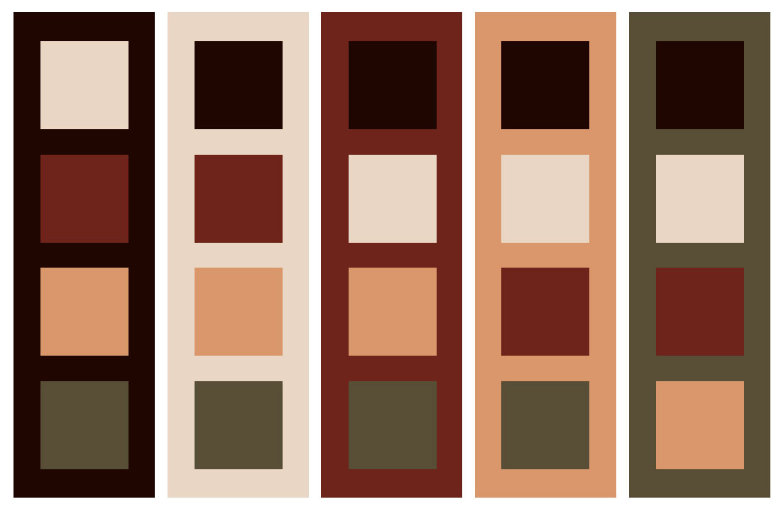 A color palette with each color on top of each other