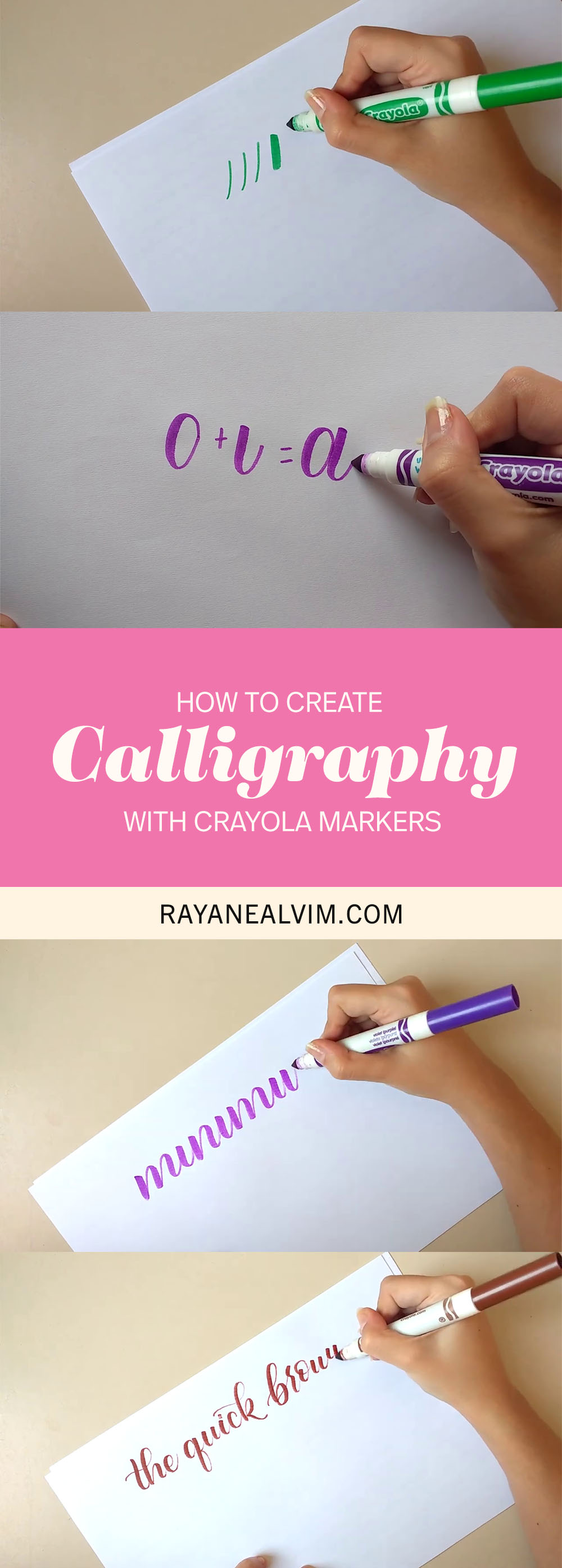 How To Create Calligraphy With Crayola Markers - Rayane Alvim ...