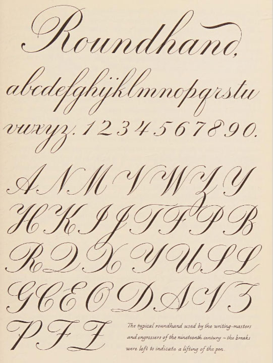 Roundhand writing