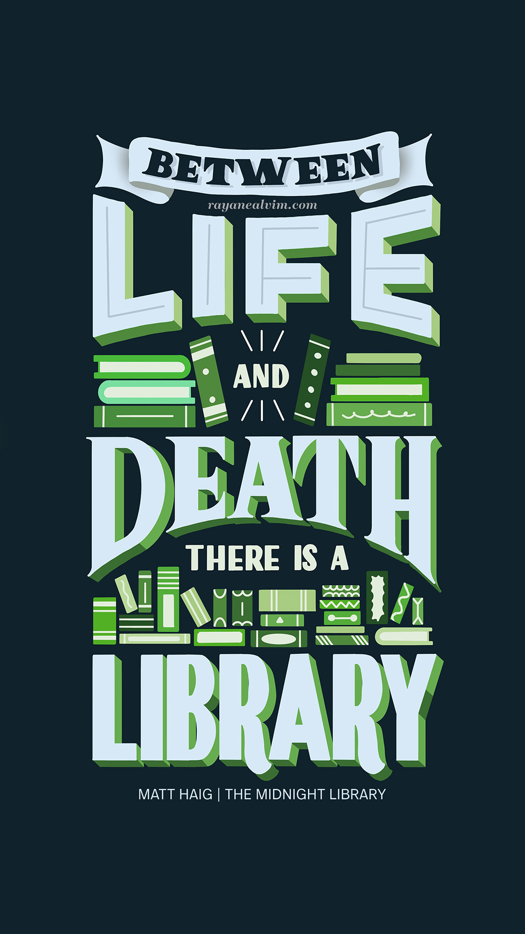 between life and death there is a library wallpaper