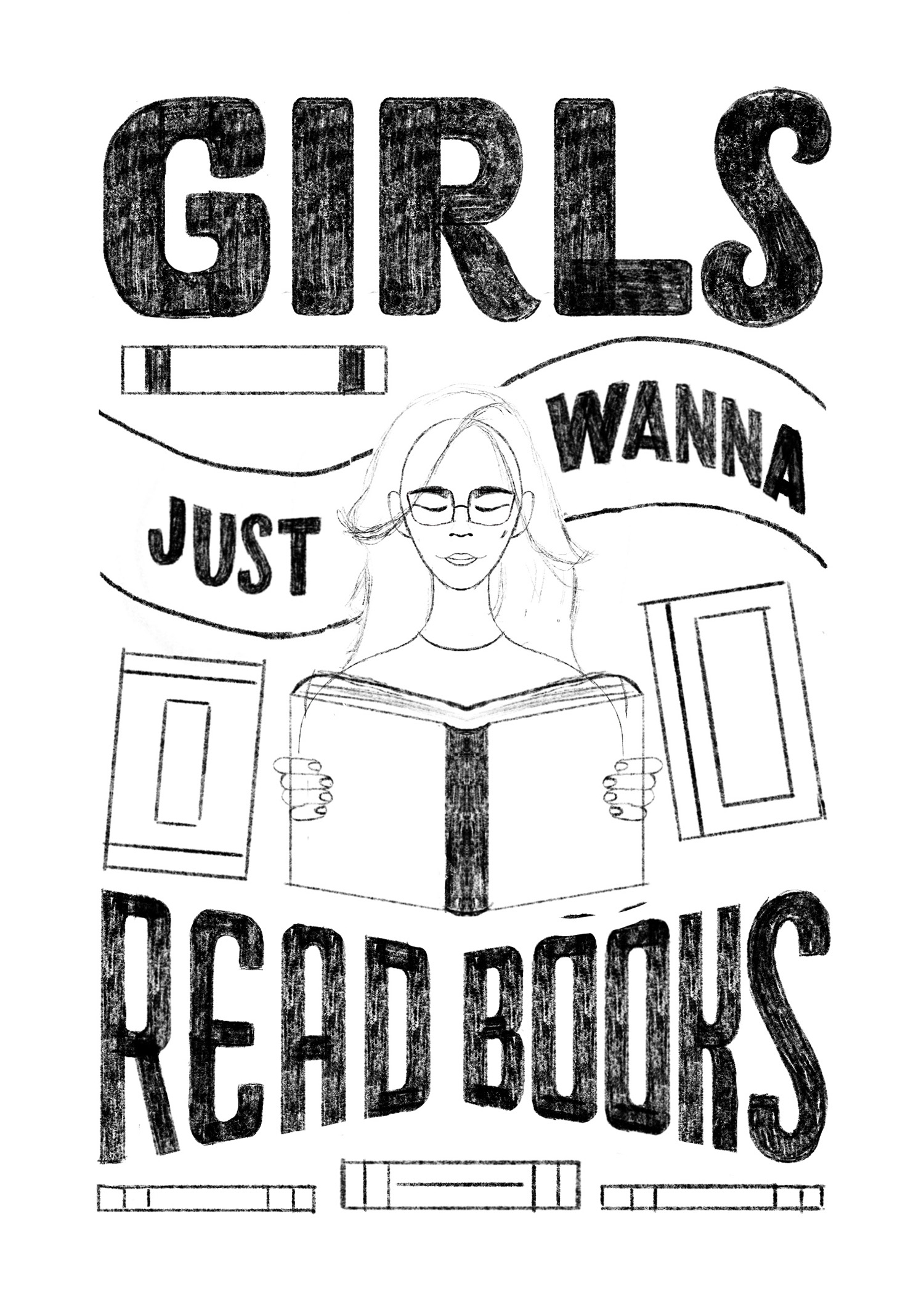 girls just wanna read books sketch 1