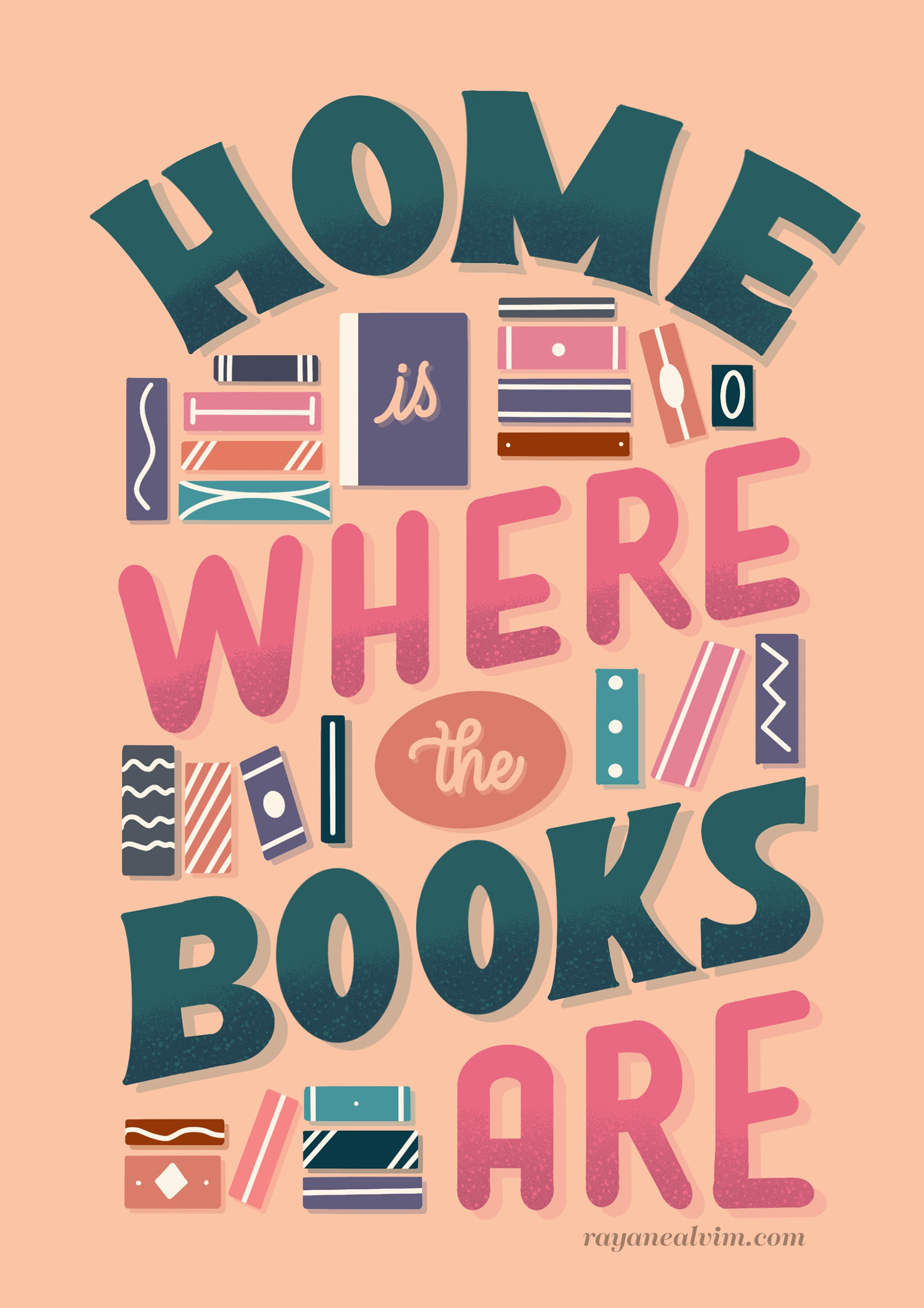 home is where the books are lettering 1