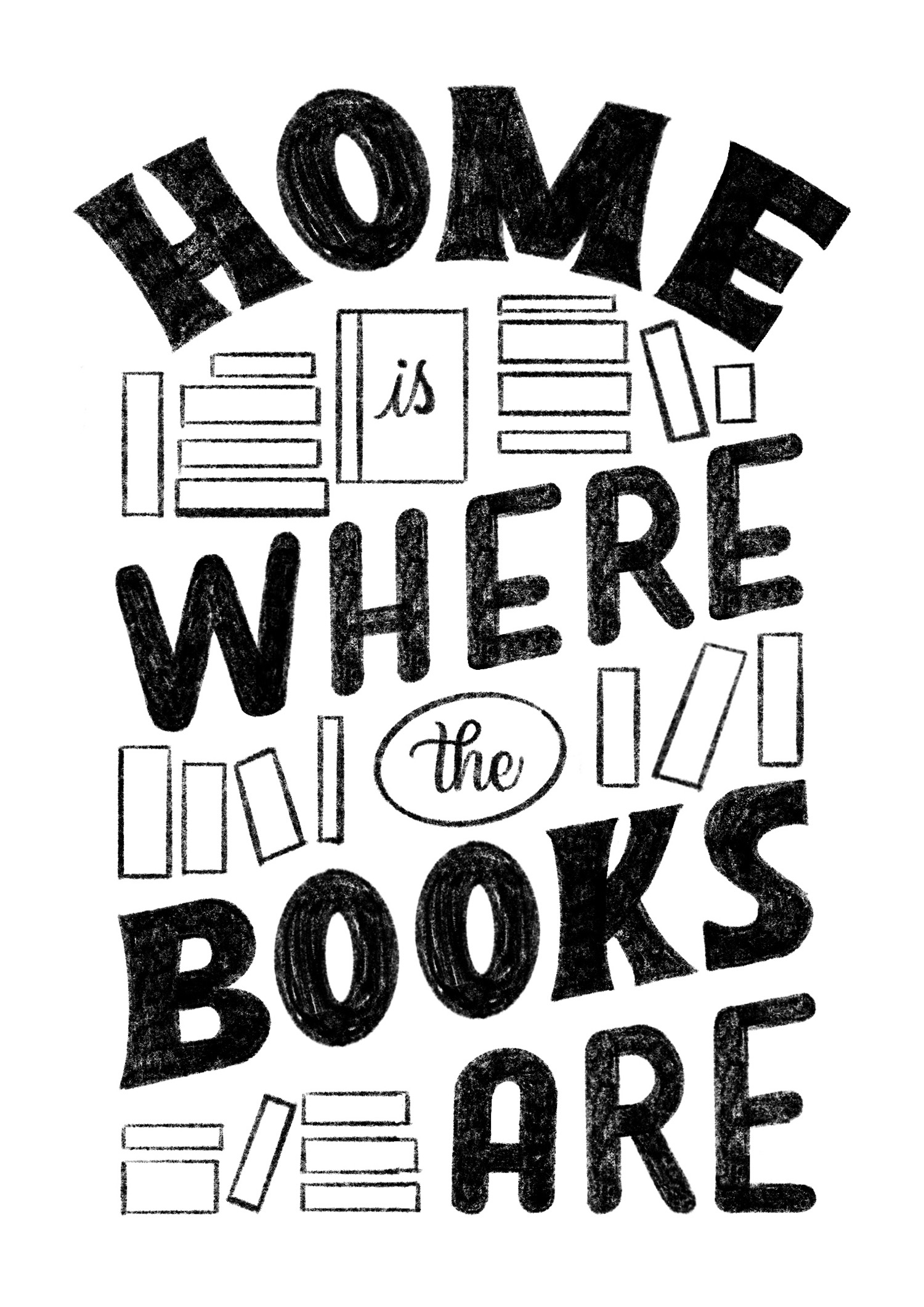 home is where the books are sketch 1