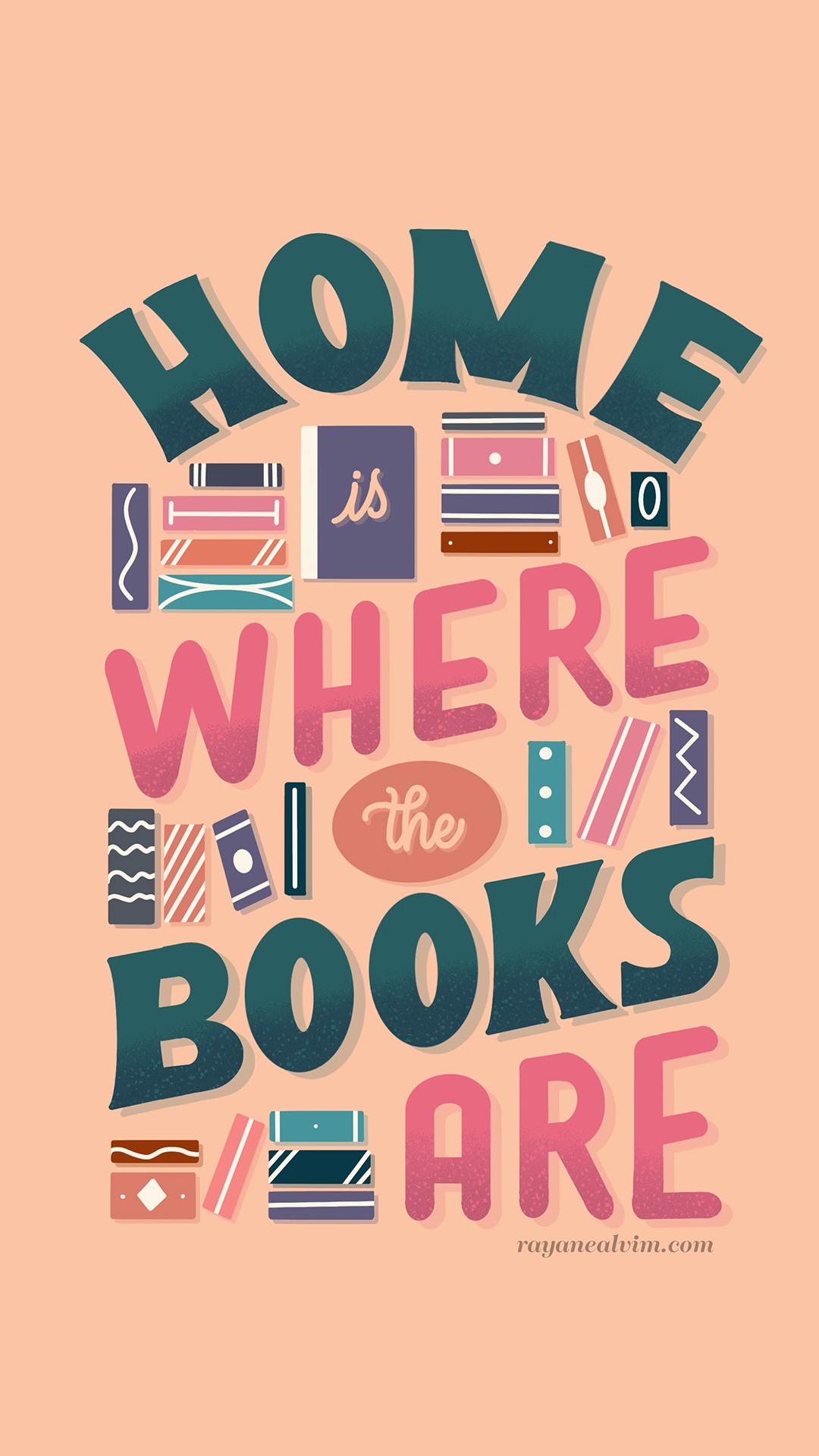 home is where the books are wallpaper