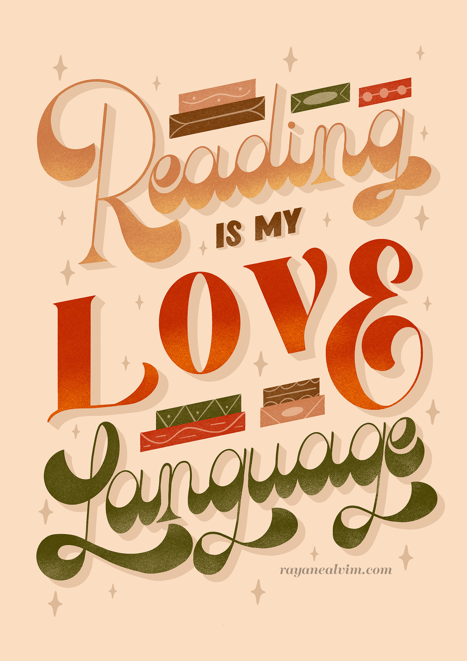 reading is my love language lettering 1