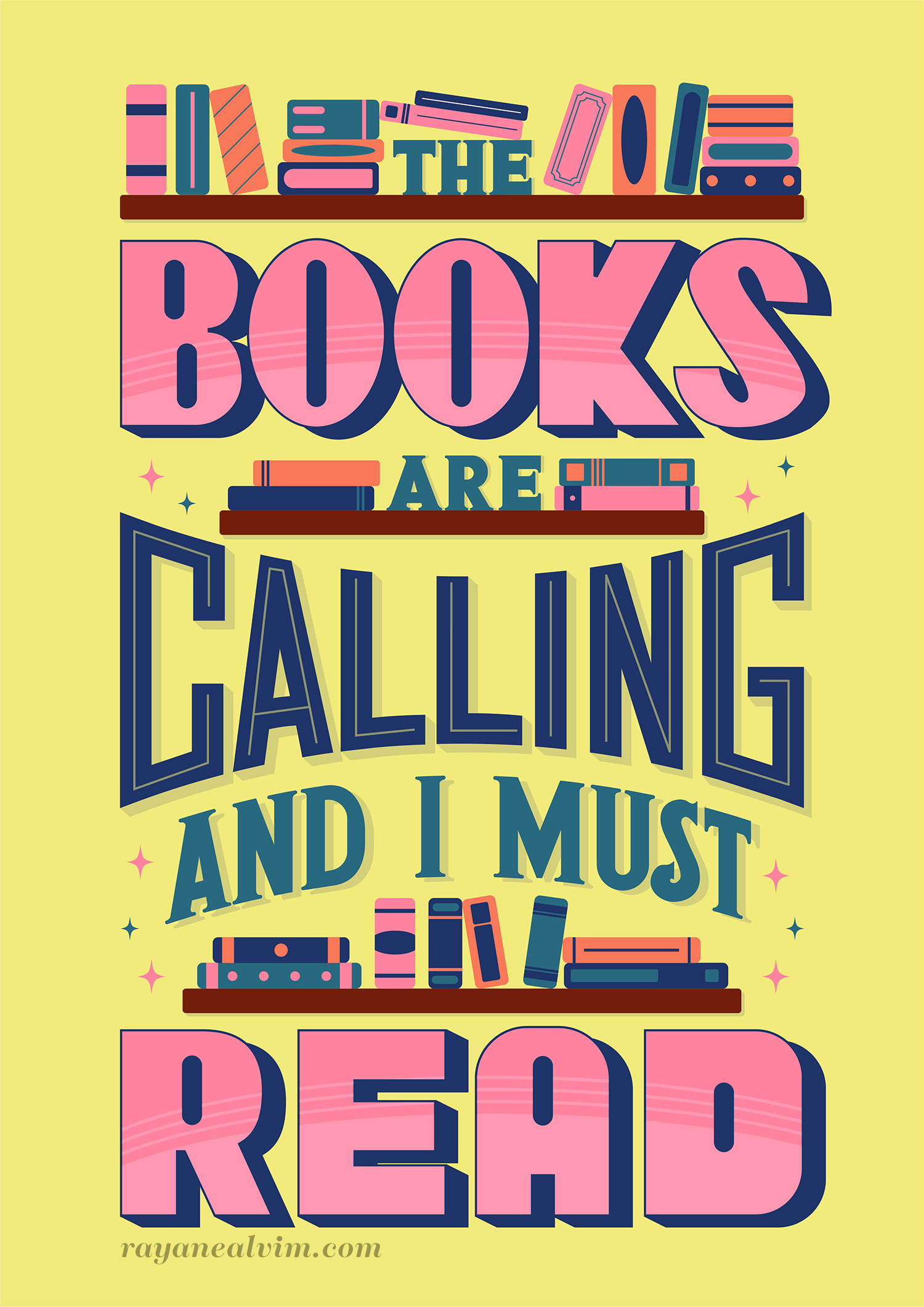 the books are calling and i must read lettering 1