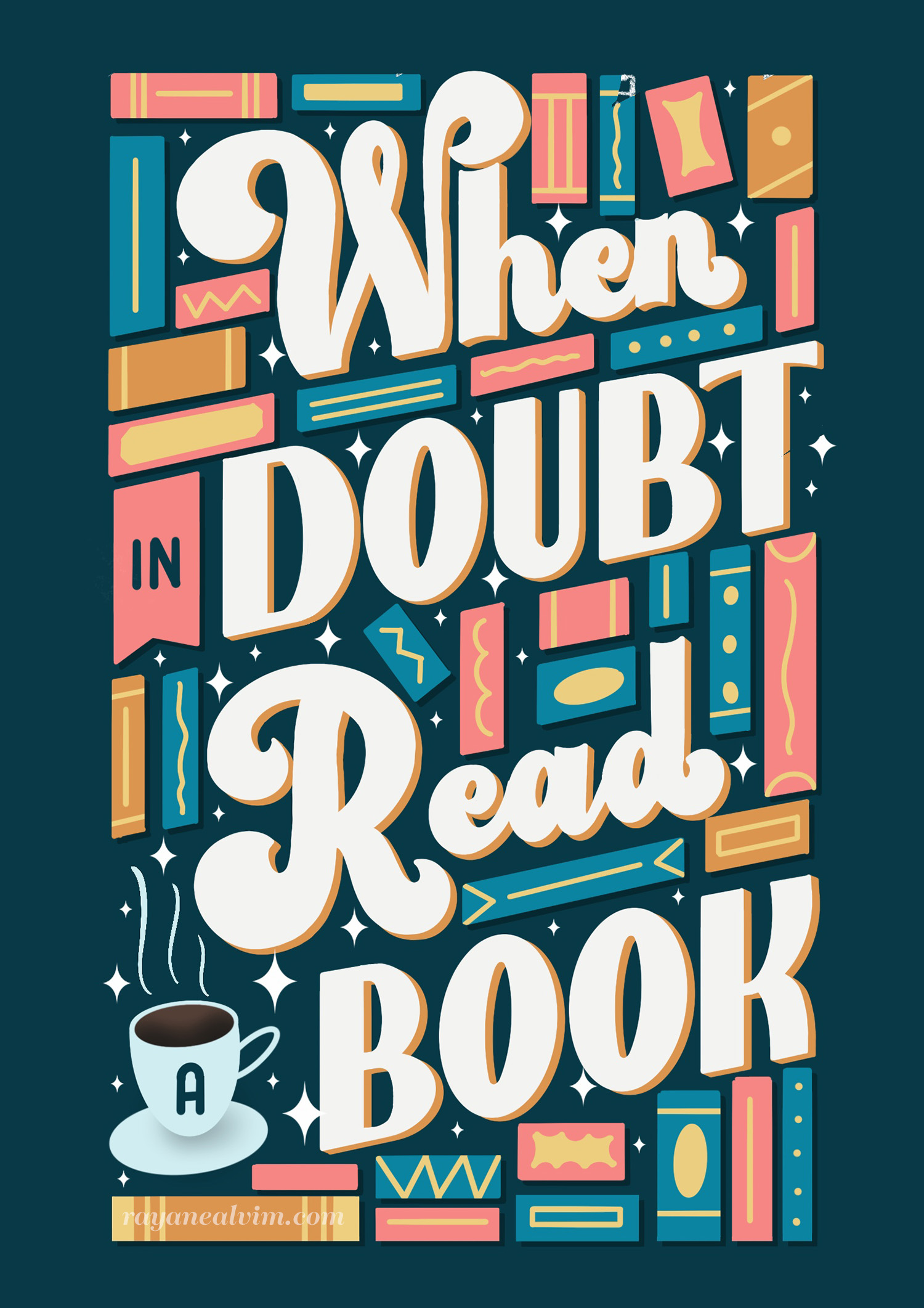 when in doubt read a book lettering 1