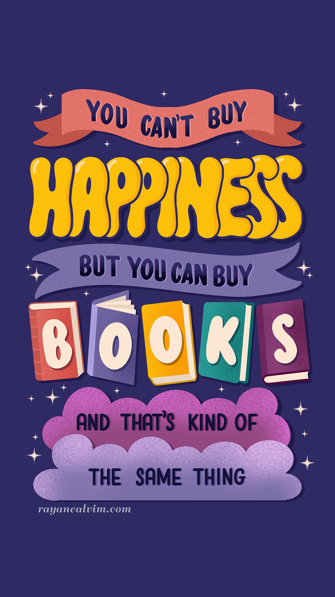 you cant buy happiness but you can buy books wallpaper