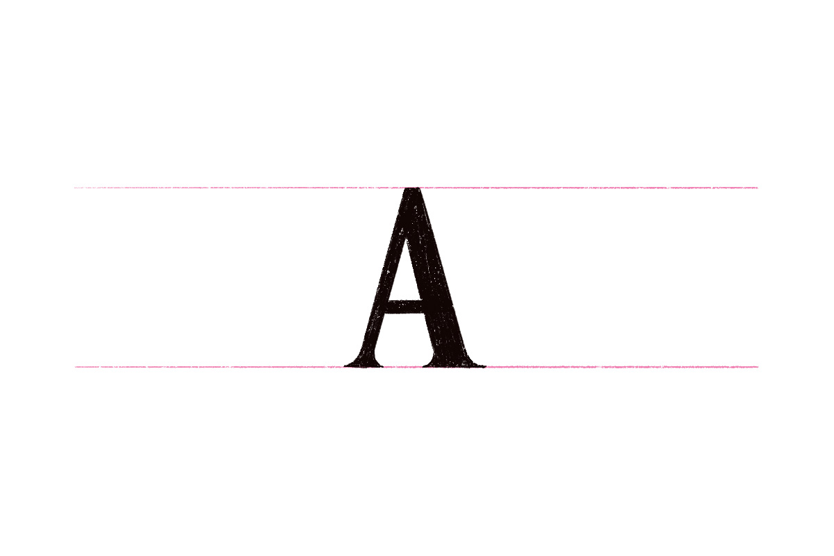 A serif letter 'A' drawn in black.