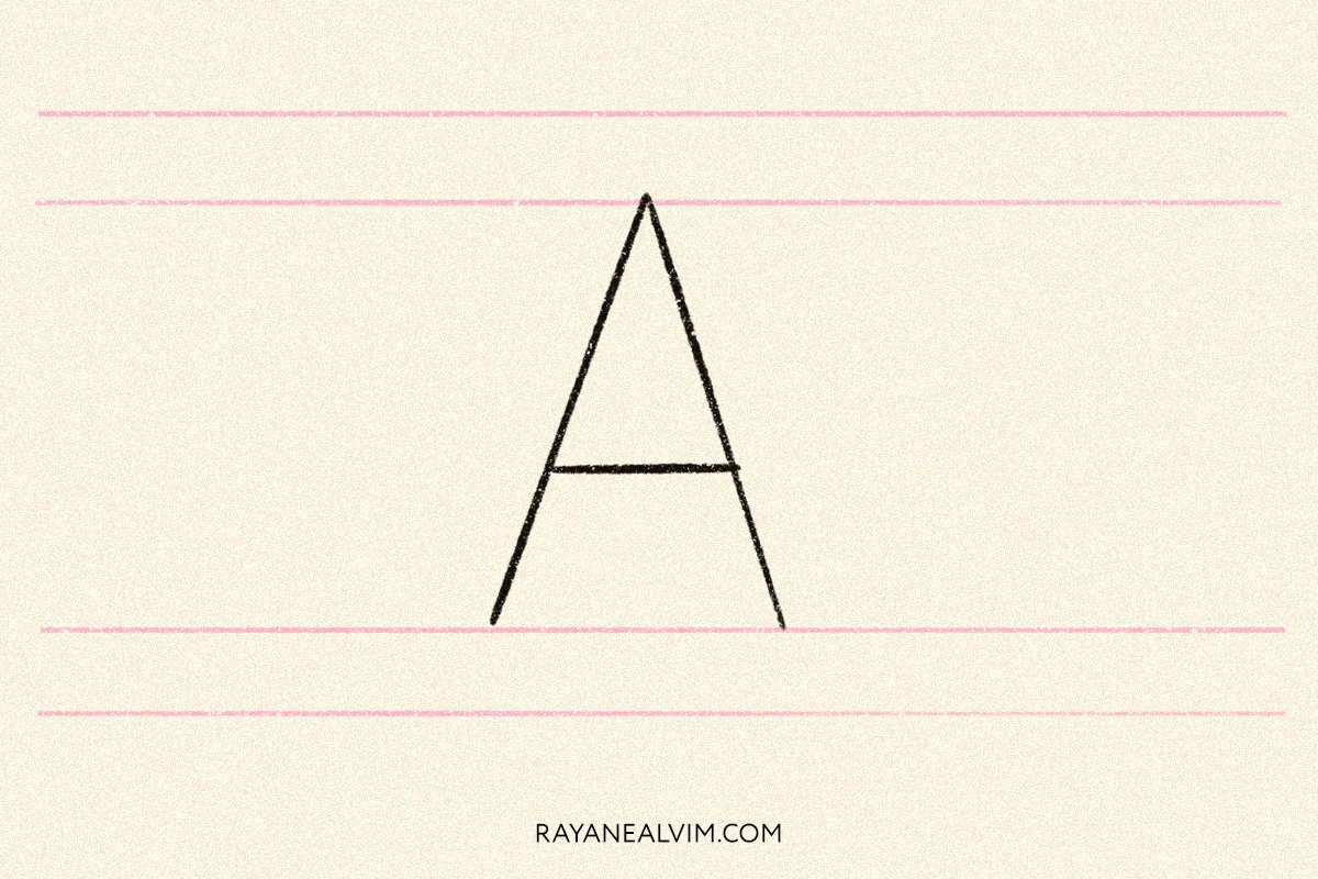 A hand-drawn skeleton of the Letter A.